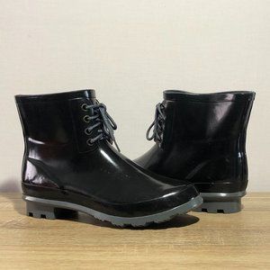 Electric Karma Womens Size 9 Black Lace Up Rain Lined Slip On Boots